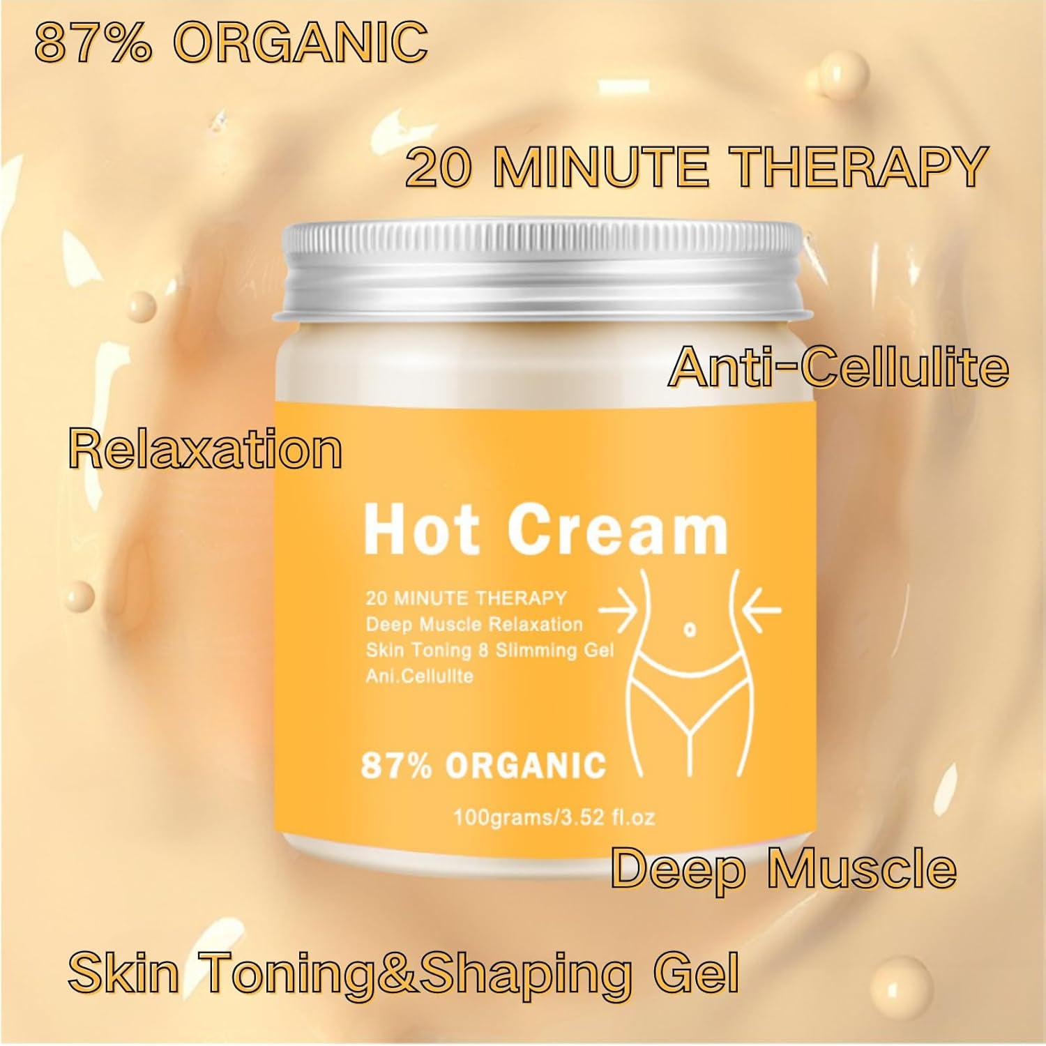 Anti Cellulite Cream - Cellulite Cream for Shaping Body - Hot Cream for Cellulite Treatment - Cellulite Remover for Men & Women - Skin Tightening Cream Body for Tighting Body